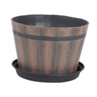 Magideal - Maceta Rústica Para Flores, Maceta De Jardín Con Forma De Barril, Multifuncional Para El Hogar, Sala De Estar Al Aire Libre 10 Pulgadas