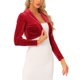 thumbnail image 4 of INSPIRE CHIC Chaqueta de Terciopelo Abierta con Manga Larga y Cuello con Solapa para Mujer, Talla M, Rojo, 4 of 6