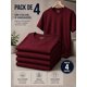 thumbnail image 3 of Pack 4 Poleras Basicas Cuello Redondo 100% Algodon 200g Burdeo L Lisa, 3 of 3