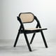 thumbnail image 1 of Silla de Comedor Plegable de Madera y Ratan, 1 of 5