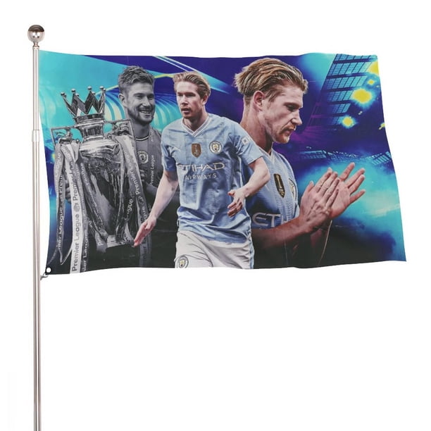 Kevin De Bruyne Bandera impresa con temática, regalo perfecto para fanáticos, amigos y familiares, y adecuada para actividades al aire libre e interiores, decoraciones de fiesta. 120*180CM