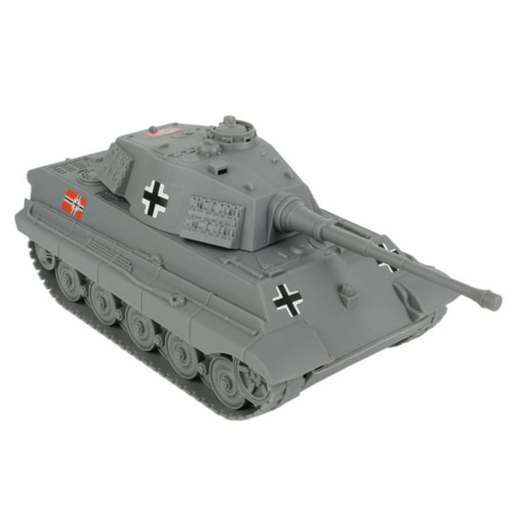 Toy Tank BMC German King Tiger de la Segunda Guerra Mundial a escala 1:32 gris con figuras
