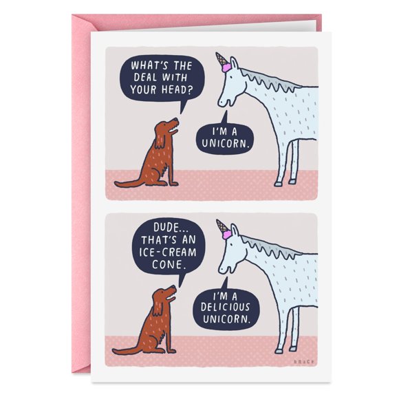 Tarjeta de felicitación Hallmark 13 cm Unicornio gracioso