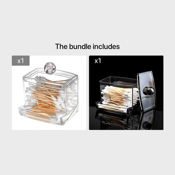 1pc Clear Acrylic Q-tip Storage Jar, Swabs Storage Holder, Transparent Swabs Organizer Box, Pads Finishing Container, Bathroom Accessories