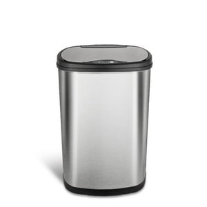 Ninestars - Basurero Automatico Papelera Inteligente Sensor 50 Lts Iron Acero Inoxidable