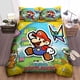thumbnail image 1 of Super Paper Mario Illustration Quilt Duvet Cover Set Children Home Textiles3-Piece Bedding Set, 1 of 5