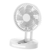 Magideal - Ventilador De Escritorio Portátil Con Led, Silencioso, De 5 Velocidades, Mini Ventilador Plegable De Mesa Para Escuela, Dormitorio, Biblioteca, Sala De Libros, Interior Blanco