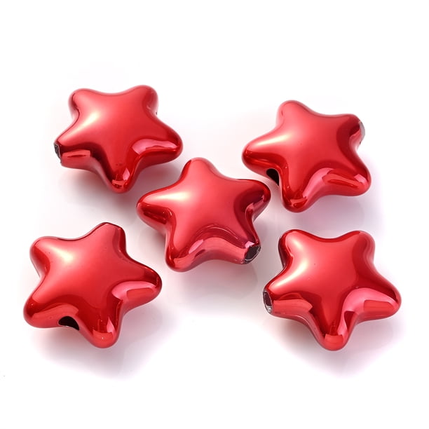 10pcs 20x21mm Big Size Star Spacer Beads Acrylic Five-Pointed Star Beads Charms Creative For DIY Bracelet Necklace Handmade Crafts Jewelry Making Supplies