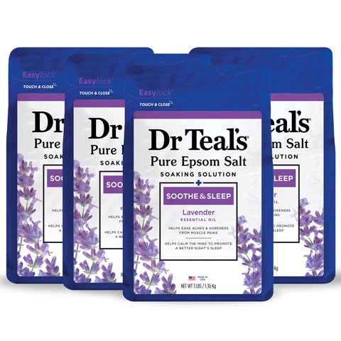 Dr Teal'S - Epsom Salt Dr. Teal'S Soothe & Sleep Con Lavanda 1,36 Kg X4