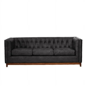 Latam Home - Sofa Roma 3C Cuero Colorado Negro