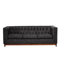 Latam Home - Sofa Roma 3C Cuero Colorado Negro