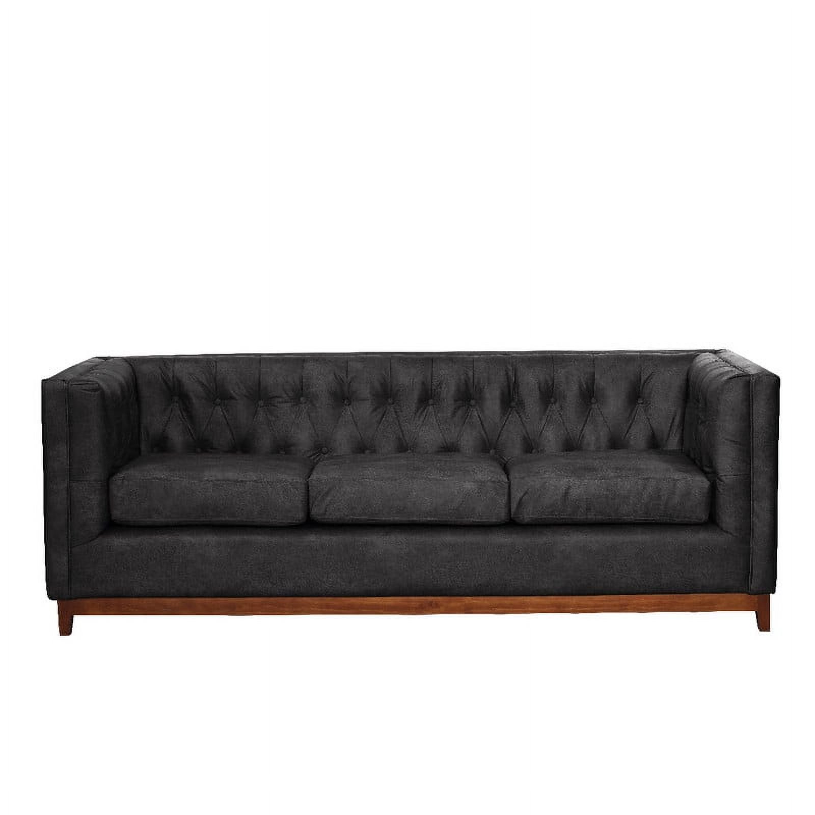 Latam Home - Sofa Roma 3c Cuero Colorado Negro
