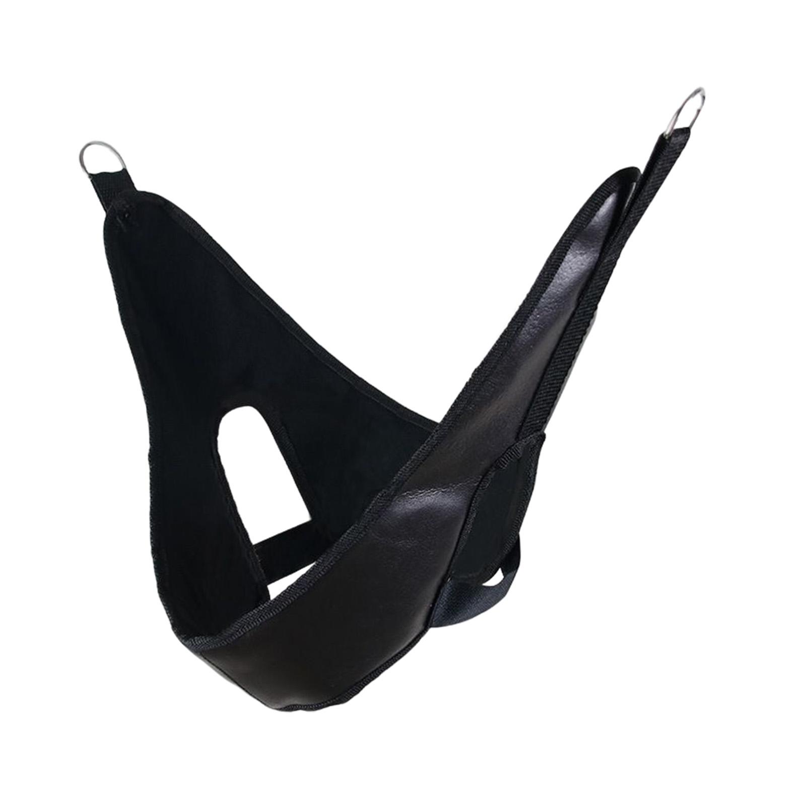 Ioensy - Cuello Dispositivo De Tracción Cervical Cinturón Espinal Sobre La Puerta Cubierta De La Barbilla Cuero De Pu Negro