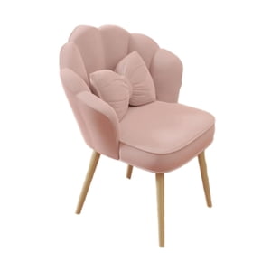 Magideal - Sillón De Tocador, Sillón Decorativo, Sillón Auxiliar Nórdico Con Respaldo, Lindo Sillón Con Cojín Tipo Almohada Para Maquillaje Para Habitación De In Rosa