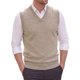 thumbnail image 1 of INSPIRE CHIC Chaleco de Punto para Hombre Cuello en V Casual Sin Mangas Talla M Caqui, 1 of 6
