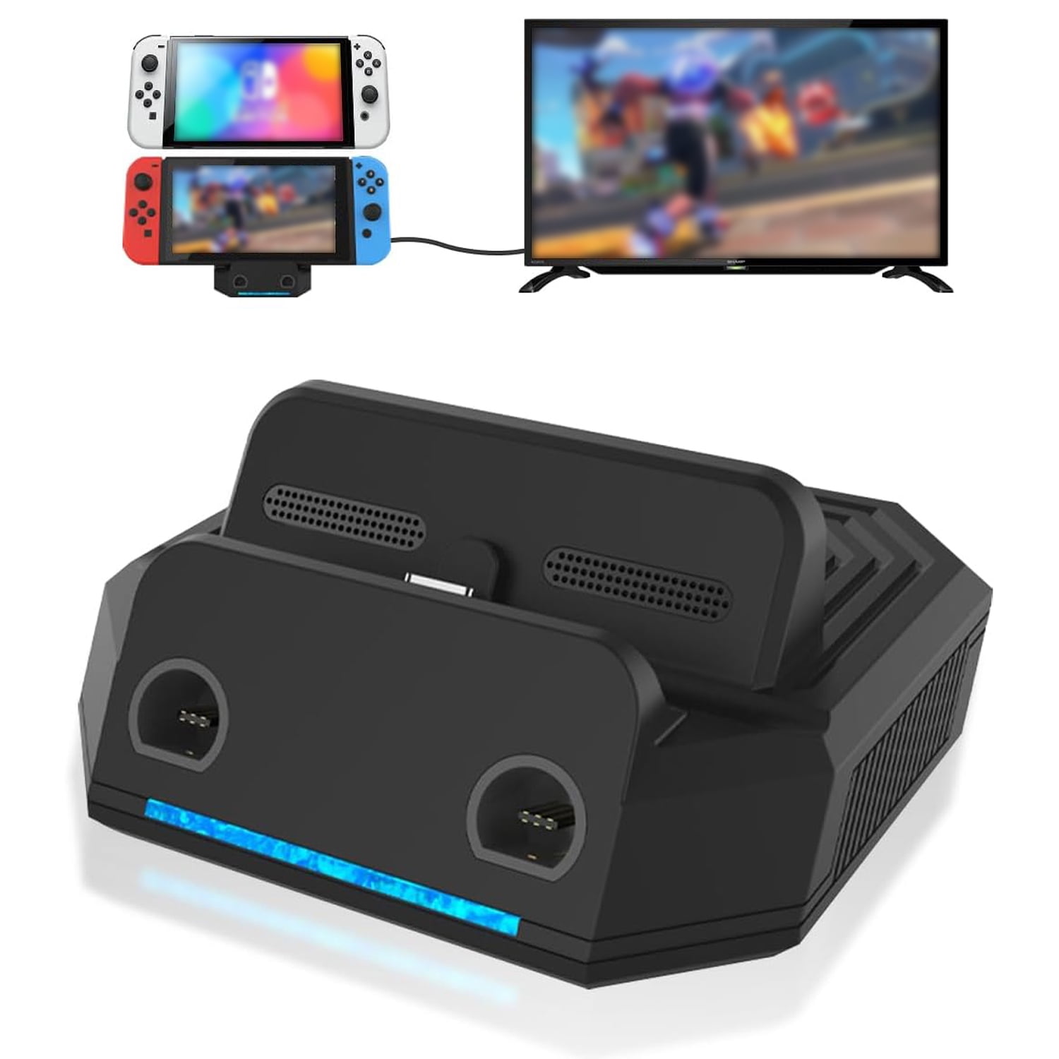 Genérico - Dock De Conversión Para Nintendo Switch Y Switch Oled, Puerto Para Gamepad De Gamecube, Adaptador Hdmi Y Base De Carga Portátil