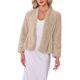 thumbnail image 1 of Abrigo de Mujer de Piel Sintética sin Cuello, Abierto al Frente, Chaqueta Esponjosa para Eventos Especiales y Fiestas XL Oro Champán, 1 of 6