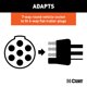 thumbnail image 4 of Adaptador de cableado para remolque CURT 57041 de 7 vías, redondo a 4 vías plano, 4 of 7