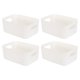 thumbnail image 1 of Uxcell 4-Pack Botes de Almacenamiento de Plástico Blanco, 12.0 x 8.1 x 4.7 Pulgadas Organizadores de Despensa y Cestas de Almacenamiento con Asas para Cocina Baño Oficina Hogar, 1 of 7