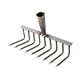 thumbnail image 4 of Cabeza de rastrillo de jardín Ging Latt Stroh Rake Mangan Steel Herramienta de jardín de alto rendimiento de alto rendimiento para jardín, césped, jar 9 dientes, 4 of 5