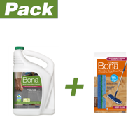 Pack Recarga Limpiador Piso Duro 3.78 Lt + Pad Doble Zona Bona