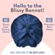thumbnail image 5 of Bonete de Seda BLISSY 22 Momme Azul para Cabello Rizado, 5 of 8