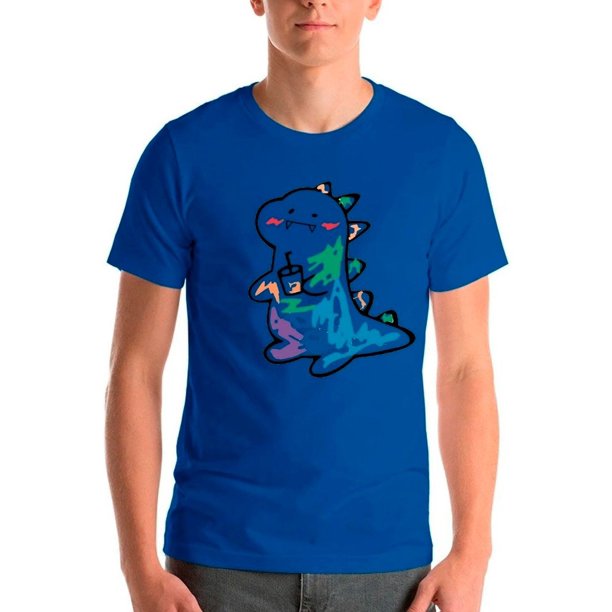 Polera Estampada Dinosaurio Kawai Colores Hombreniño