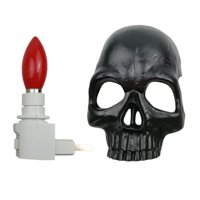 Magideal - Lámpara De Pared Con Forma De Calavera Humana, Luz De Ambiente Festivo, Lámpara De Noche Para Decoración Del Hogar, Luz De Noche De Halloween Enchufable Para Cocina, Sala De Estar, Negro