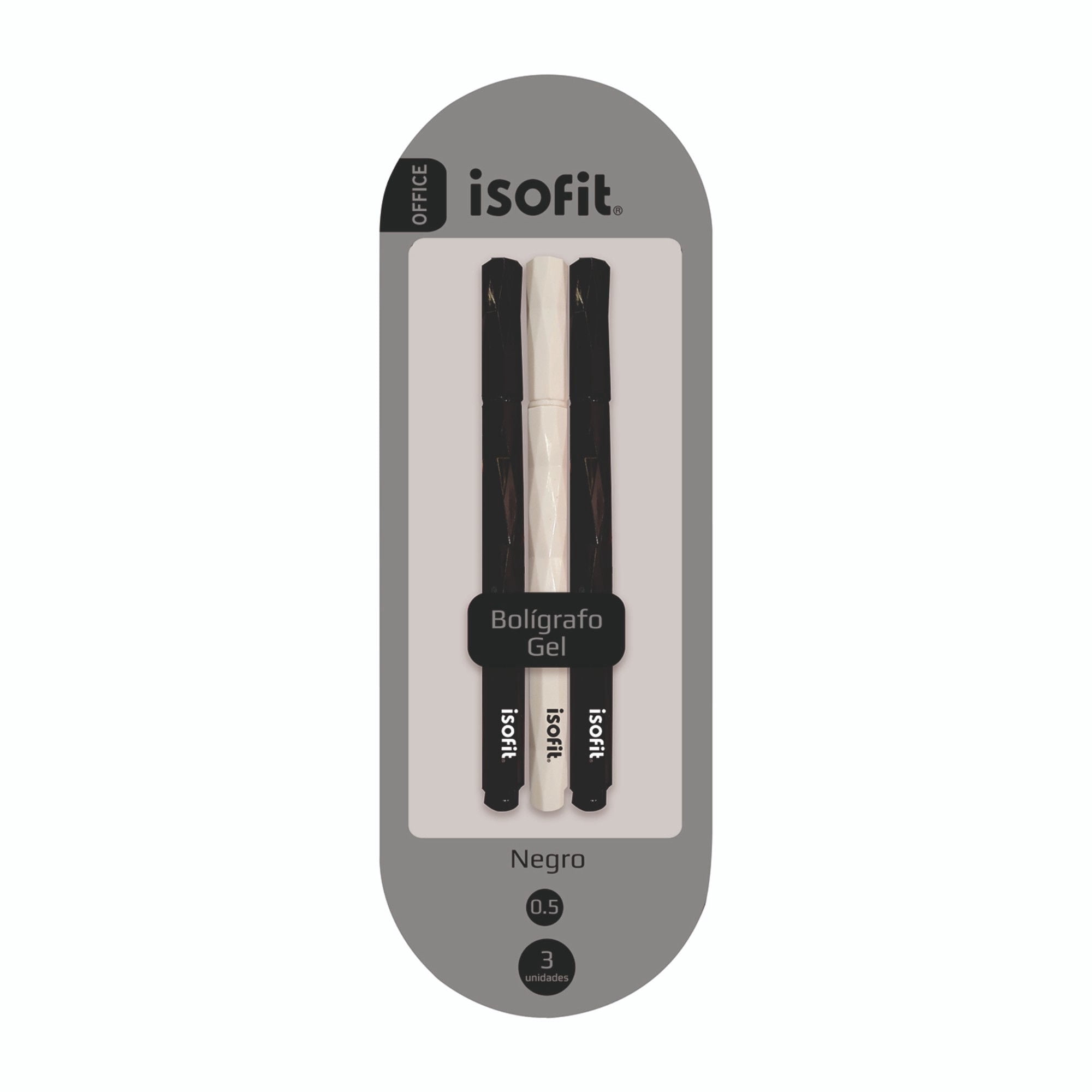 Boligrafo Gel 0,5mm 3 Pcs Negro Isofit-dsg
