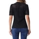 thumbnail image 3 of INSPIRE CHIC Top de Encaje Floral para Mujer Cuello Simulado Manga Corta Abullonada Blusa Elegante de Encaje M Negro, 3 of 6