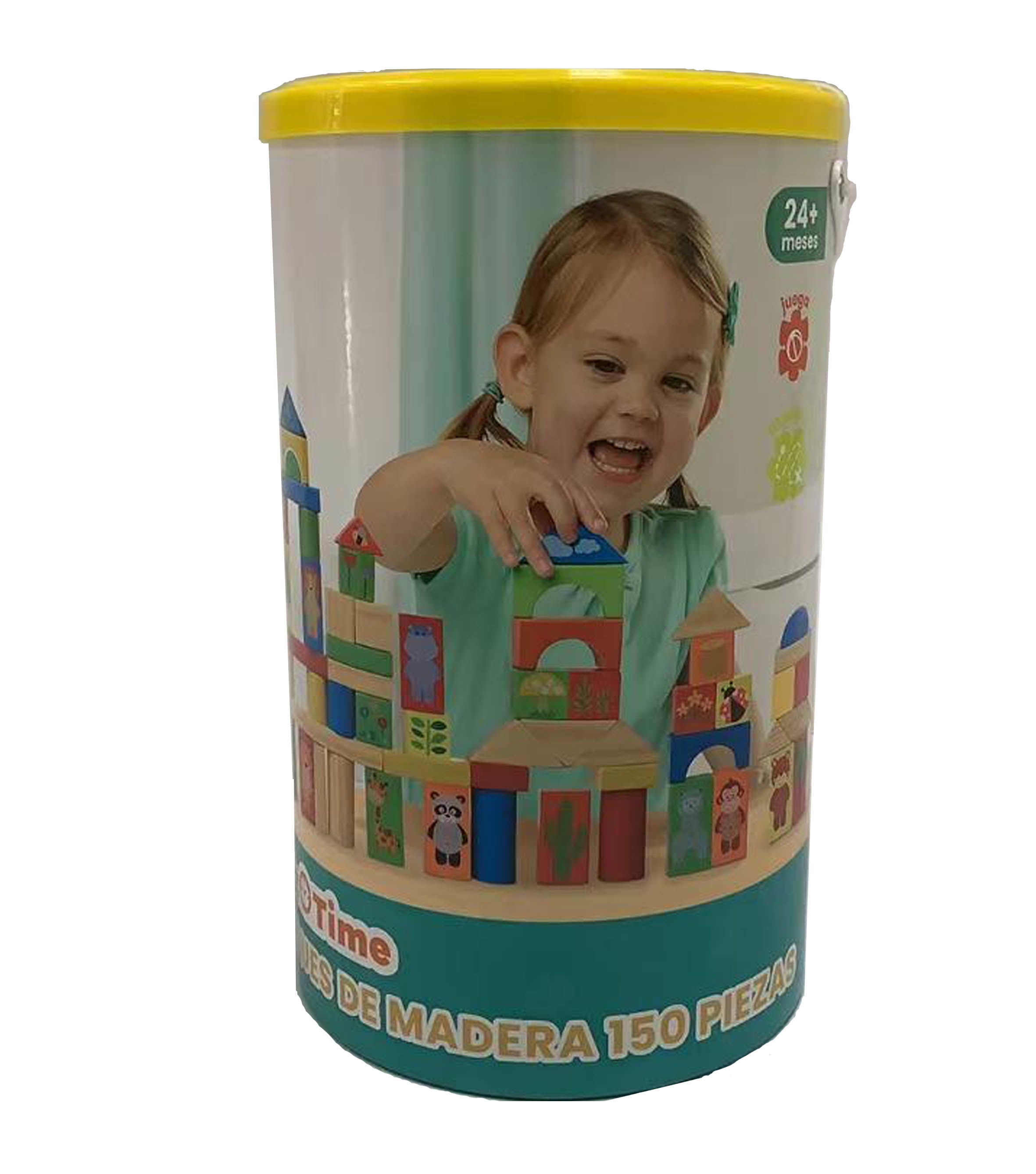 Bloques De Madera 150pcs Wooden Blocks Multicolor Kidz Time