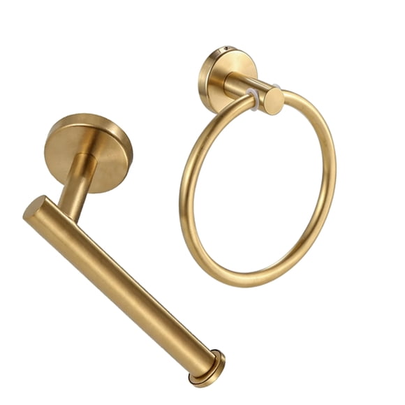 Set de accesorios para baño xieyaxie, dorado cepillado, 2 piezas