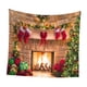 thumbnail image 4 of Telón de fondo de chimenea navideña, tapiz navideño, decoración de pared, manta, tela de fondo navideña para decoración del hogar, fiesta y festival , 150cmx130cm, 4 of 5