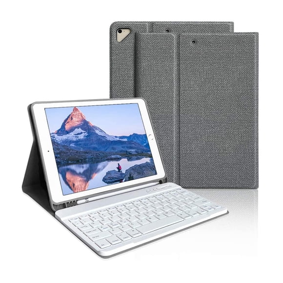 Funda con teclado AMZCase para iPad Pro de 9,7 pulgadas, color gris