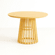 thumbnail image 1 of Mesa Redonda de 100 cm Madera Natural con Base Estilo Rejilla, 1 of 7
