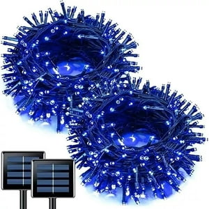 Shop E-Home - Pack X2 Guirnalda Solar Navideña Azules 10 Metros 100 Led