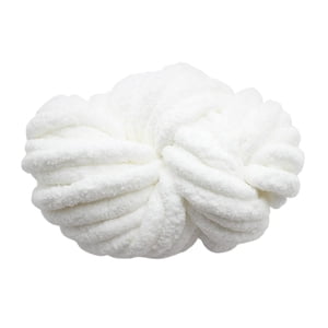 Magideal - Hilo Grueso De Chenilla, Hilo Súper Voluminoso, Hilo Grueso Lavable, Fibras Acrílicas Para Cama, Brazo De Ganchillo, Cojín Para Sofá Tejido Blanco Puro
