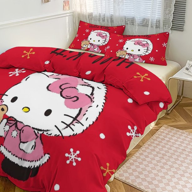 Cute Hello Kitty Bedding Sets for Girl Women Comforter Set