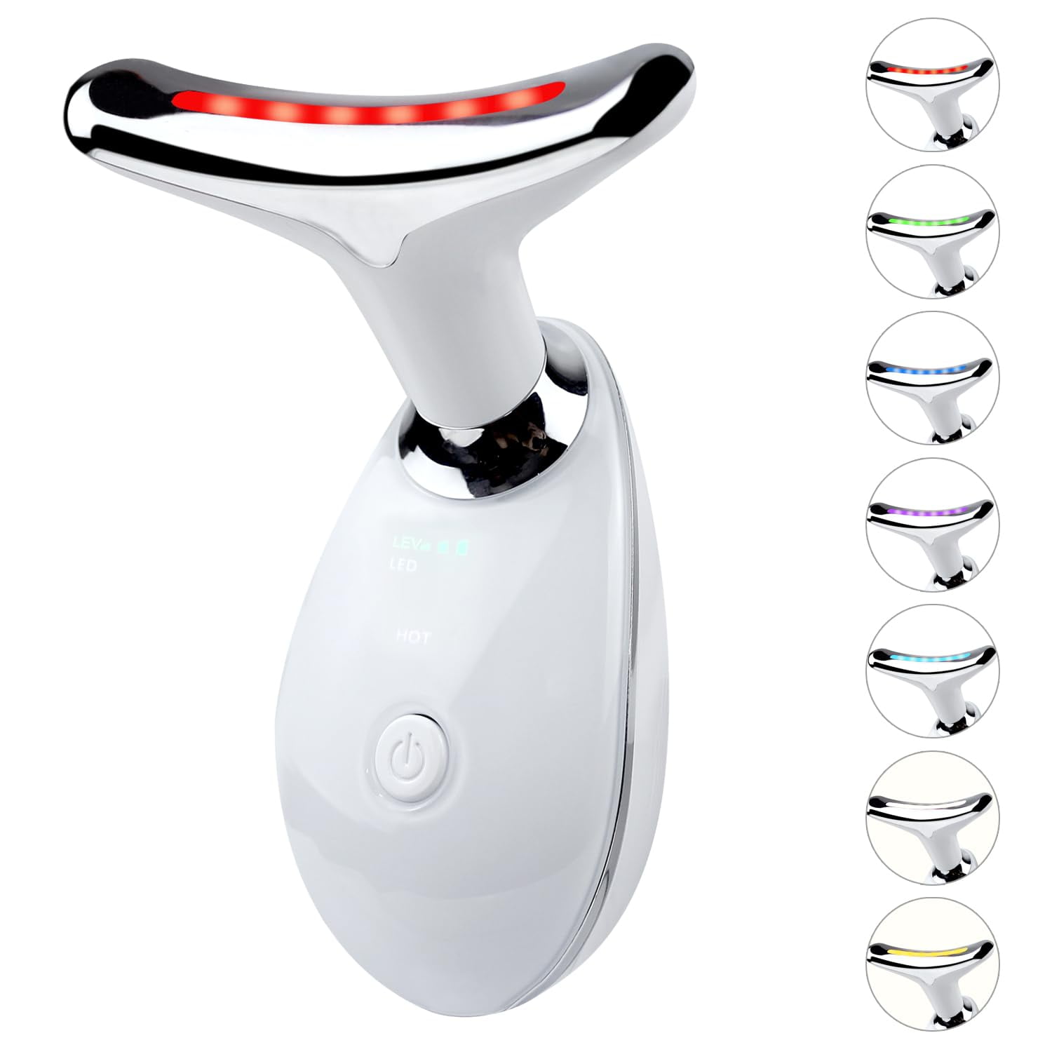 Masajeador De Rostro Y Cuello Kqo Led De 7 Colores Para Uso Doméstico