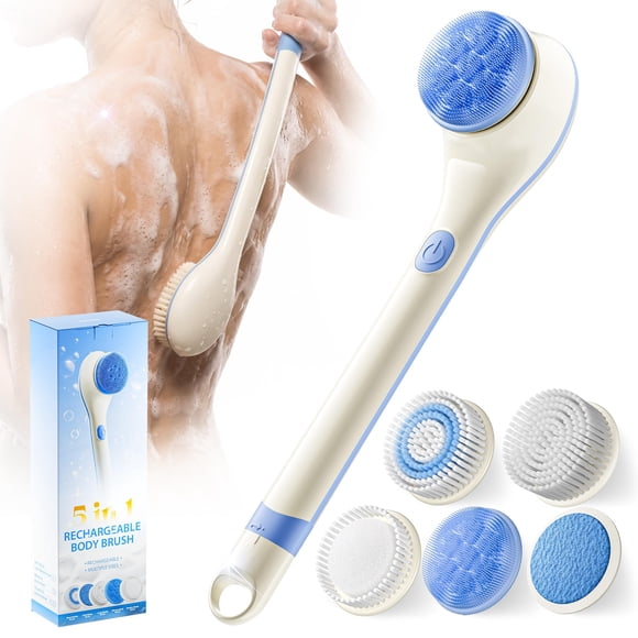 Cepillo Corporal Eléctrico POPCHOSE Recargable Impermeable con 5 Cabezas