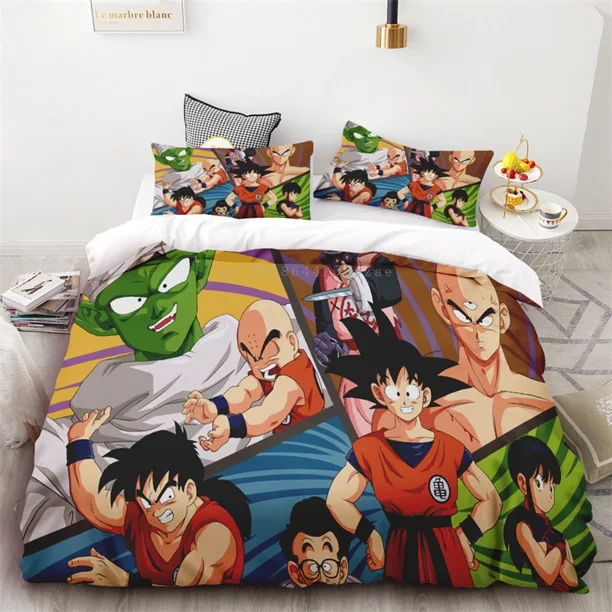 Duvet Cover Dragon Ball Son Goku Anime Childhood Memories Soft and Comfortable Full Size Queen Size Double Bed Adult Children Bed Sheets