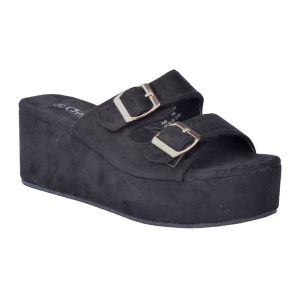 Sandalia Chalada Mujer Clona-20 Negro Plataforma