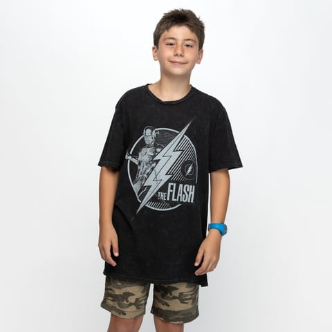 Dc Comics - Polera Hombre You The Flash Byn Gris