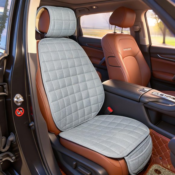 Cubierta para Asiento de Coche Suninbox 51x53 cm Lino Gris 1 pieza