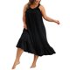 thumbnail image 2 of Agnes Orinda Women's Plus Size School College Camisón sin mangas con tirantes anchos y pliegues, camisón de dormir 1X Negro, 2 of 6