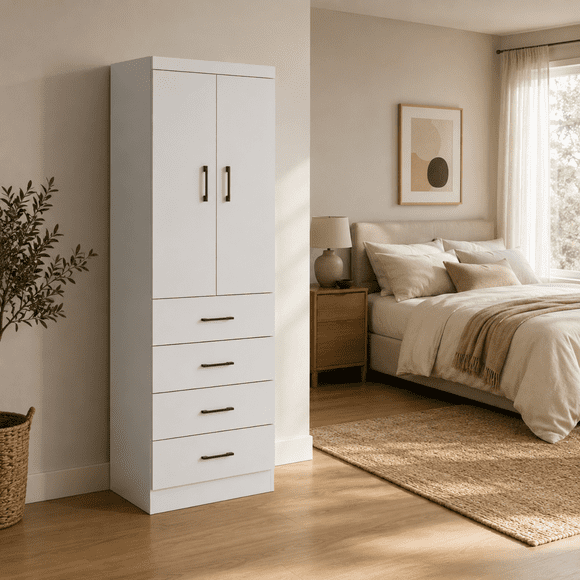 Closet 2 Puertas 4 Cajones Blanco
