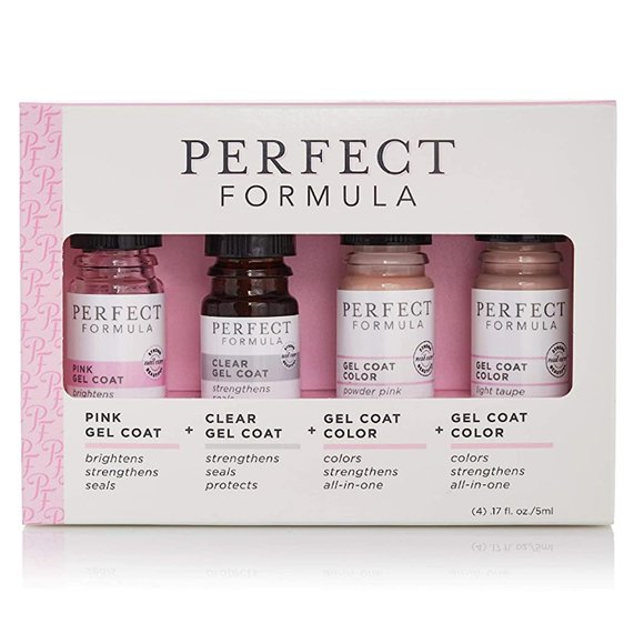 Set de manicura Perfect Formula Gel Coat, fortalecedor de uñas, 4 unidades
