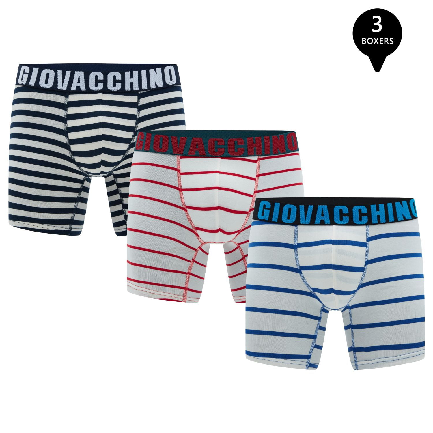 Giovacchino - Pack De 3 Boxer Medio Algodon Hombre