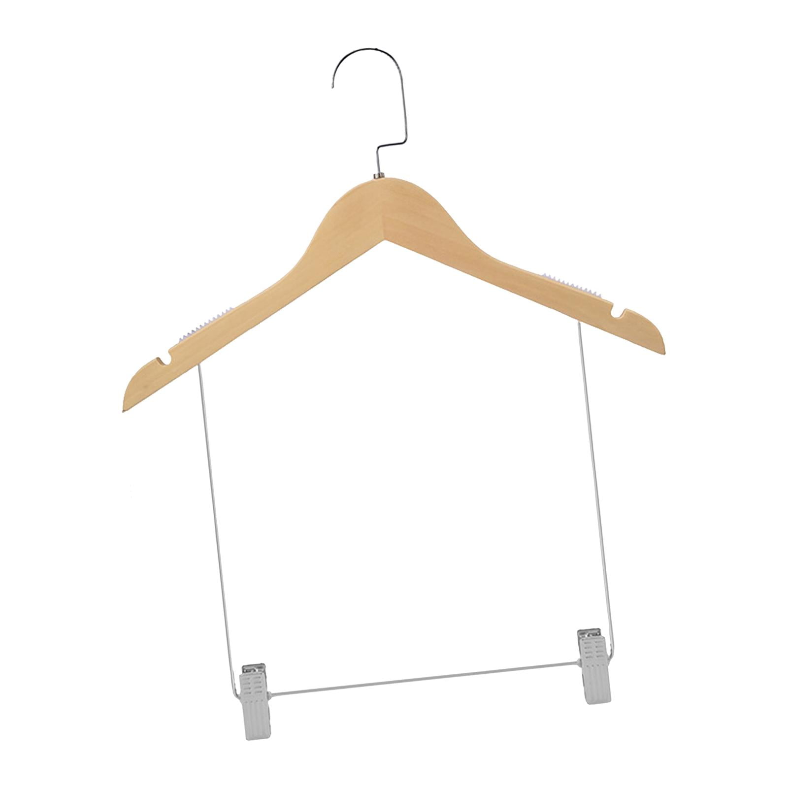 Magideal - Perchas De Madera Para Trajes, Pantalones, Perchas Para Pantalones Con Clips Para Chaqueta, Pantalón, Camisa, Trajes, Vestido, Armario, Organizador De Para Ropa De Hombre