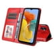 thumbnail image 4 of Funda tipo cartera FOXDOCK para Samsung Galaxy M14 5G , diseño girasol en relieve, cuero PU, cierre magnético, soporte y tarjetero, 4 of 5